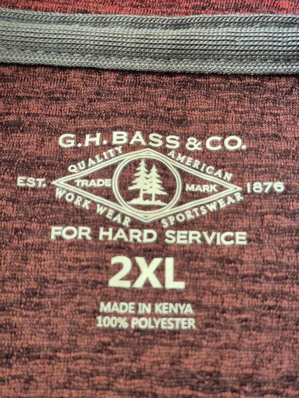 G.H. Bass & Co. Red Heather Quarter-Zip Shirt Jacket 4858